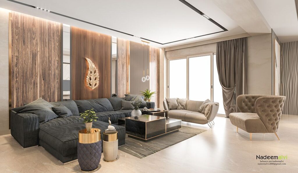 living room curtains in Dubai