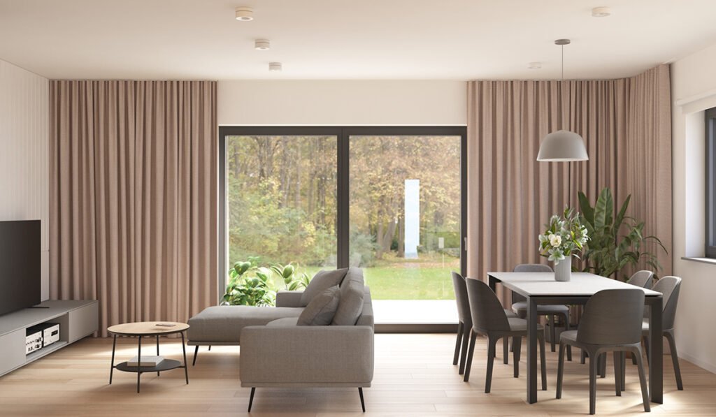 living room curtains in Dubai