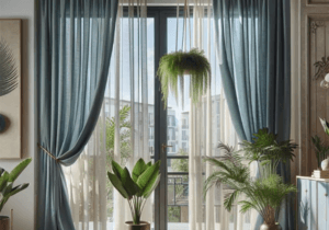 BLUE CURTAINS IN DUBAI